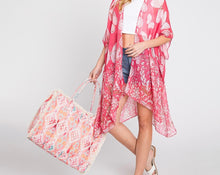 Load image into Gallery viewer, (Coral) Boho Diamond Pattern Fringe Tote Bag