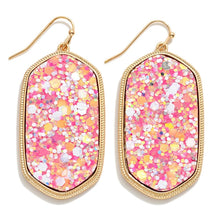 Load image into Gallery viewer, Long Glitter Hexagon Drop Earrings
(Pink Multi)