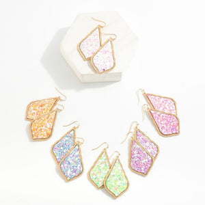 Glitter Teardrop Drop Earrings
(Pink Multi)