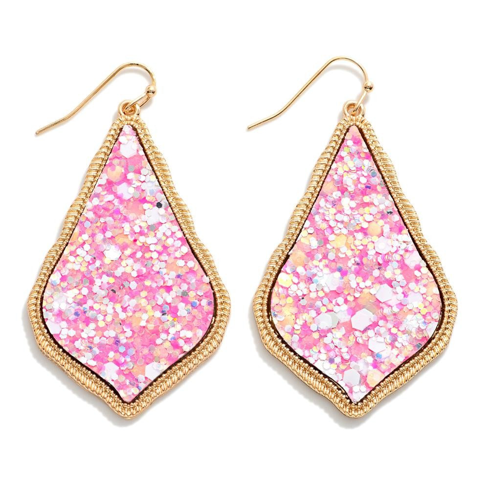 Glitter Teardrop Drop Earrings
(Pink Multi)