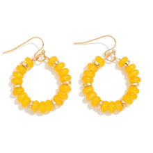 Load image into Gallery viewer, Candy Beaded Hoop Earrings Featuring Gold Tones (Yellow)