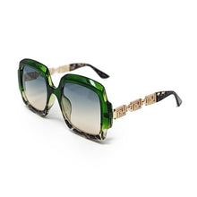 Load image into Gallery viewer, Large Square Gradient Sunglasses With Gold Tone Details