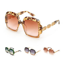 Load image into Gallery viewer, Large Square Gradient Sunglasses With Gold Tone Details