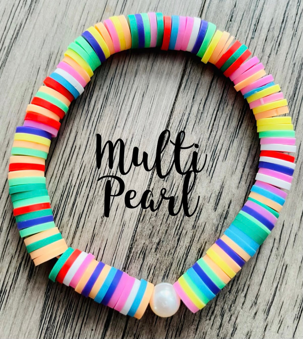 Multi Pearl Heishi Bracelet