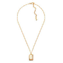 Load image into Gallery viewer, (E)Gold Figaro Chain Necklace With Mother Of Pearl Initial Charm