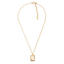Load image into Gallery viewer, (B)Gold Figaro Chain Necklace With Mother Of Pearl Initial Charm