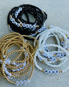 White beaded “mama” bracelet (price is for 1 bracelet)